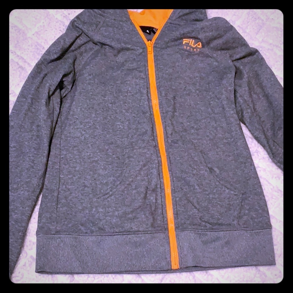 Grey and orange FILA SPORT hoodie